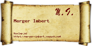Merger Imbert névjegykártya